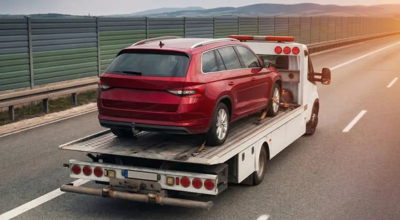 Guincho para carros em Belo Horizonte – carro sendo carregado em plataforma